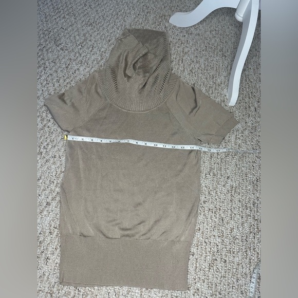 Ann Taylor Tan Cowl Neck Sweater with Short Sleeves size S petite NWT - Picture 9 of 9